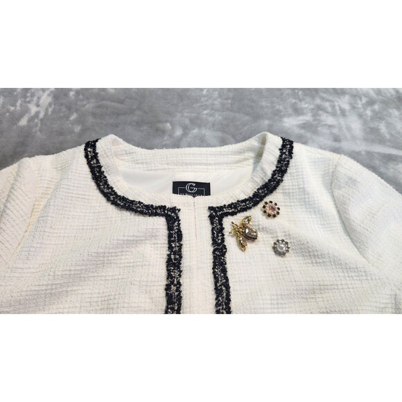 G by Giuliana Women's Large Cream Knit Tweed Cropped Blazer NWOT - Picture 6 of 8